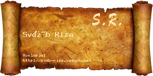 Sváb Riza névjegykártya